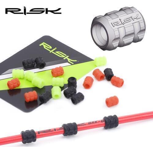 RISK 10pcs Bicycle Sleeve Rubber Cable Protector for Pipe Line Tube Brake Shift MTB Frame Protective Silicone Cable Guide Guide