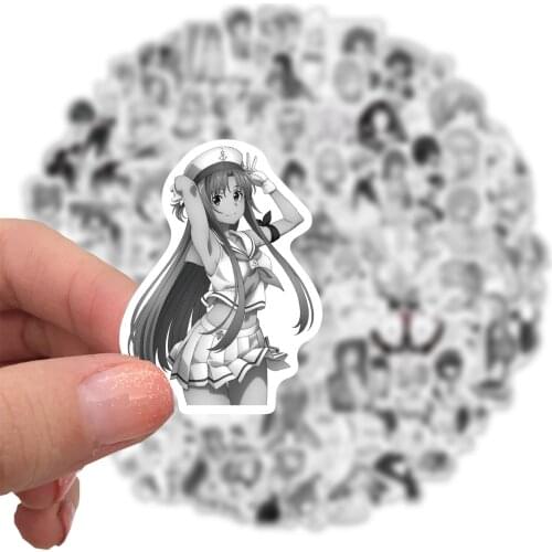100pcs Sexy Pinup Bunny Girl Waifu Decal Stickers Suitcase Laptop Car Waterproof Computer Guitar Black White Hentai Sticker