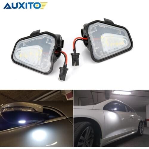2X Error Free LED Side Under Mirror Puddle Light for VW Volkswagen Jetta 10-15/EOS 09-11/Passat B7 2010~/CC 09-12/Scirocco 09-14