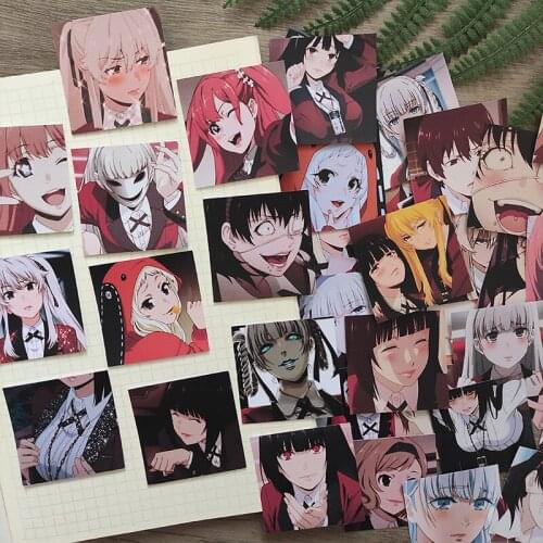 40pcs/1pack Jabami Yumeko Stickers Crafts Scrapbooking Stickers Book Student Label Decorative Sticker Stationery