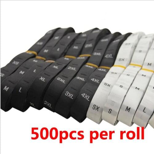 500pcs/lot stock size number XS S M L XL clothing labels for child clothes age tags height size woven labels for garment size
