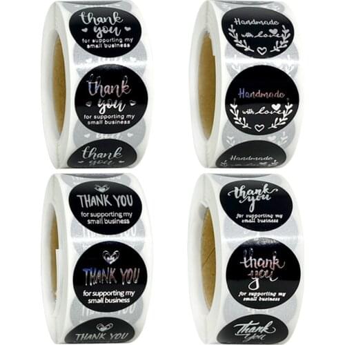 500pcs Thank You For Supporting My Small Business Sticker Handmade Sticker Christmas Sticker Gift Packaging Sealed Label