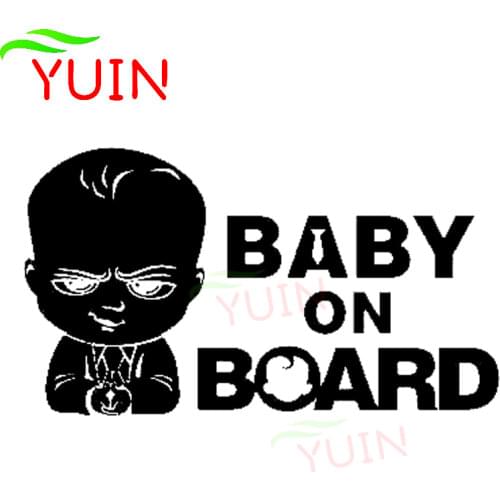 Car Sticker Baby on Board Boss Cute Decals Cars Accessories Interesting PVC Body Decoration Waterproof Sunscreen Decal