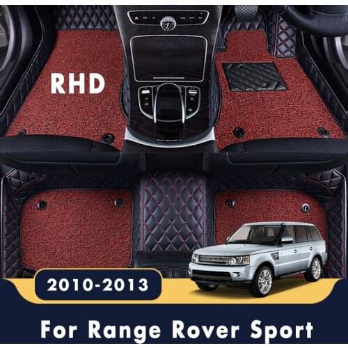 RHD Car Floor Mats For Range Rover Sport 2013 2012 2011 2010 Luxury Double Layer Wire Loop Carpets Auto Accessories Waterproof