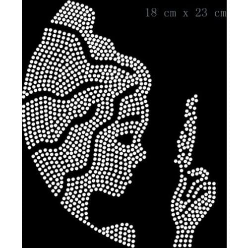 Free shipping Virgo Zodiac Star Sign Iron On Rhinestone Transfer