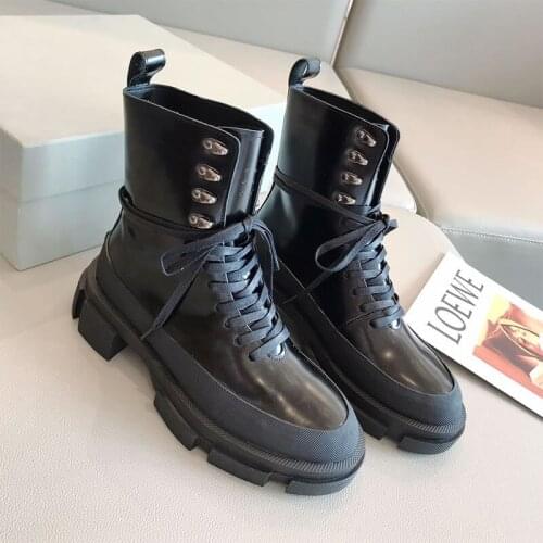 Autumn Winter Platform Boots For Martin Boots PU Leather Shoes Women Winter Boots Female Shoes 2020 Fashion Women Ankle Boots