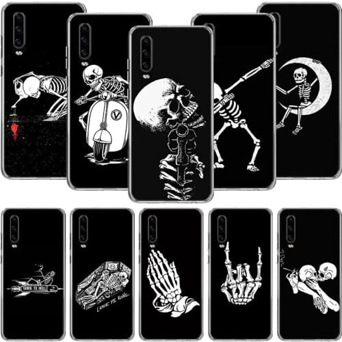 Spooky Skull Funny Dance Skeleton Phone Case For Huawei P30 P40 P20 P10 Mate 20 10 30 Lite Pro P Smart Z Plus Printing Cover Coq