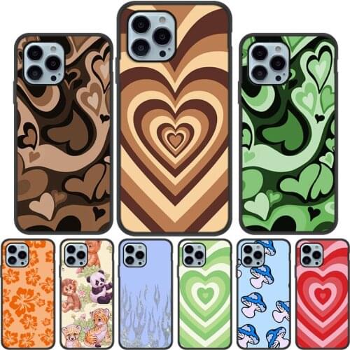 For Funda iPhone 11 12 Pro Max Case Heart Swirl Pattern Case For iPhone 13 Pro Max XR X XS 7 8 Plus SE 2020 6 6S Soft Cover Capa