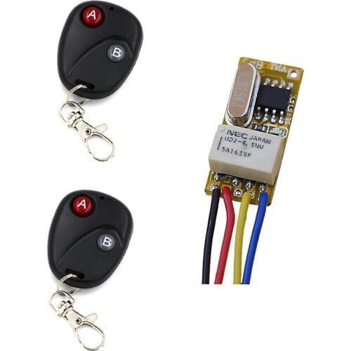 DC3.5V-12V Mini Relay Receiver Remote Control Switches DC3.7V 4.5V 5V 6V 7.4V 9V 12V NO COM NC Micro Wireless LED Power Switch