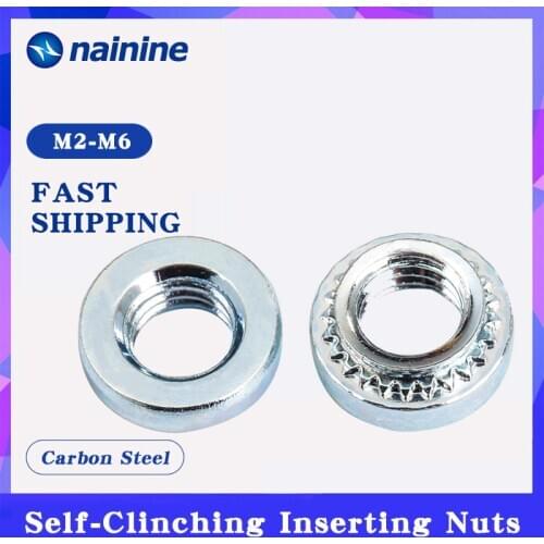 [M2-M10] Slab Thickness 0.8/1.0/1.4/2.3mm Zinc Plated Self-Clinching Nuts S Style Press Rivet Nut