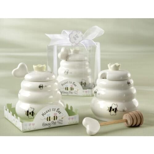 Meant to Bee Ceramic Honey Pot 10pcs/Lot wedding bridal shower favor gifts favor de la boda