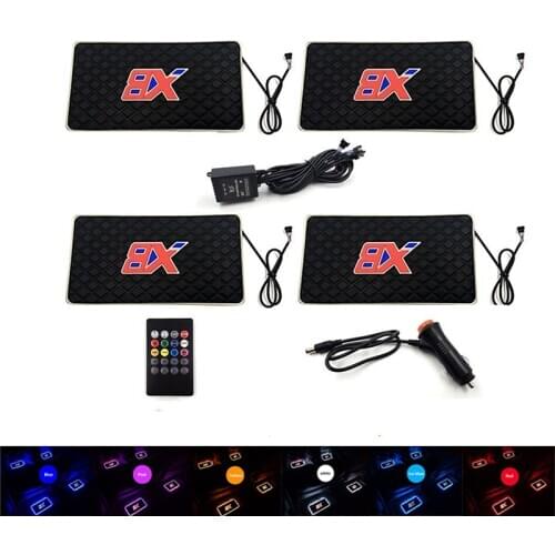 Car Interior Floor Mats Atmosphere lamp LED Decorative Sound control Colorful flashing Light With Remote