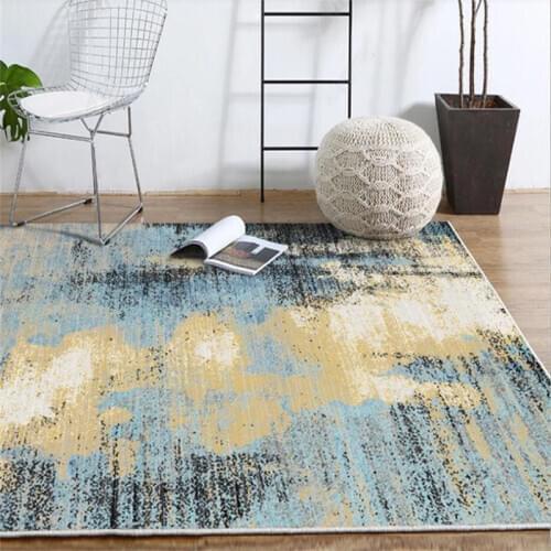 Carpets for Living Room Modern Abstract Blue Black Ink Painting Pattern Carpet Area Rug for Bedroom Grey Modern Home Decor