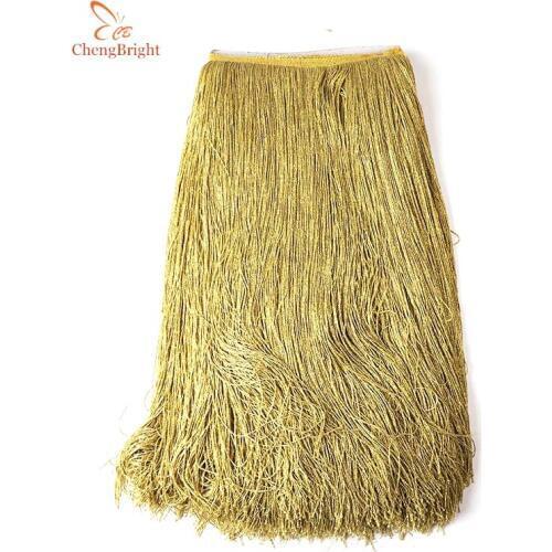 Beatiful 1Yards Gold Silk Lace Fringe Trim Tassel 20-100CM Wide Fringe Trimming Dress Stage Clothes Accessories Tassel Fringe