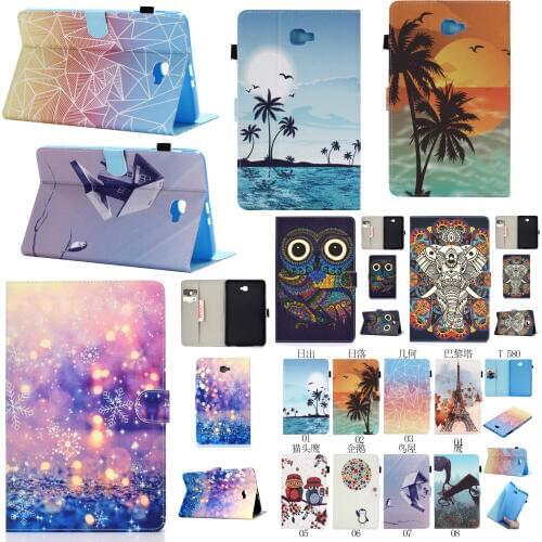 Magnet Smart Sleep Flip Stand Leather Cover Funda Case For Samsung Galaxy Tab A 10.1 T580 T585 SM-T585 SM-T580 T585C T580N Coque