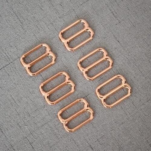 Rose Gold 20mm Metal Accessories DIY Shoulder Leather Bag Strap Belt Web Rectangle Adjust Buckle Slider 20BXK-m