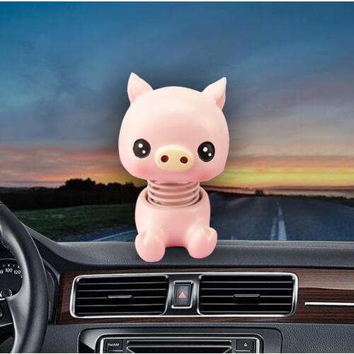 Cute Shaking Head Pig Doll Car Ornaments Auto Accessories Cartoon Decoration Automobiles Internal Dashboard Nodding Toy Kid Gift