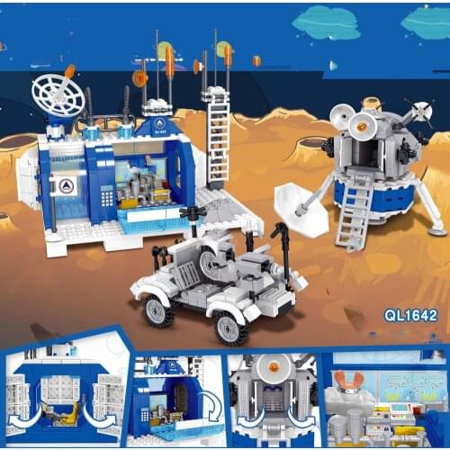2020 Science Fiction World Space Science Adventure Moon Base model Building Blocks Toys Gifts