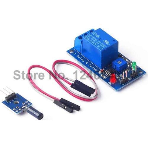 DC 5V 12V Normally Open Vibration Sensor Module Plus Relay Module 2-in-1 Module Alarm Triggered Vibration Module