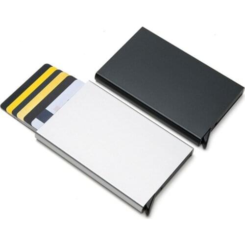 Men And Women High Quality Metal Aluminum Single Box Credit Card Holder 2021 New Slim RFID Protector ID Card Cases
