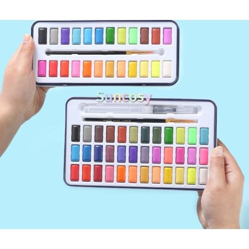 Giorgione 12 / 24 / 36 color solid watercolor pigment set, Professional gouache pigment For Kids Watercolor art supplies