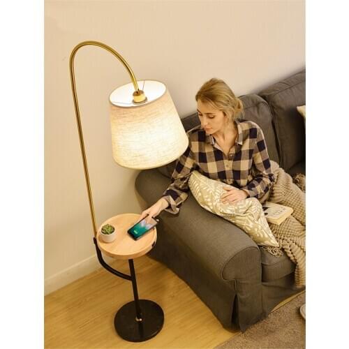 Nordic Fishing Charging Floor Lamps Standing Living Room Tea Room Bedside Lamp American Luxury Vertical Floor Lights Fixtures