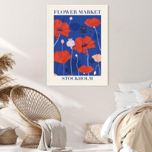 Home Decoration Wall Art HD Printed Stockholm Canvas Painting Modular Pictures Flower Market Poster For Living Room Framework
