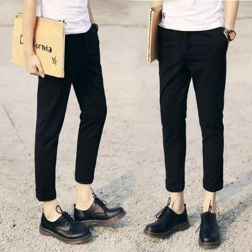 Fall pedicure trousers mens Korean version of youth fashion nine pants British casual pants sweat pants