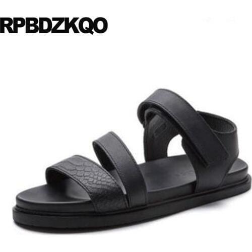 Beach Roman Shoes Designer Black Platform Outdoor High Quality Men Gladiator Sandals Summer Genuine Leather Strap Breathable
