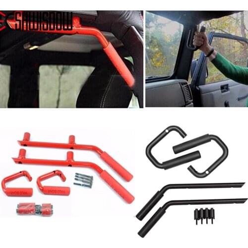 For Jeep Wrangler Rubicon JK 2 & 4 Door 2007-2016 Grab Bar Front & Rear Hard Mount Solid Steel Wild Boar Grab Handle