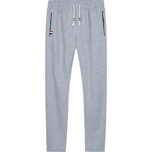 Plus Size Men Joggers Sweatpants Track Pants Elastic Waist Sport Casual Trousers Baggy Fitness Gym Clothing Black Grey