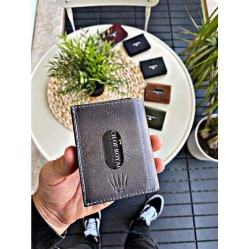 SMITH EFFECT GREY GENUINE LEATHER WALLET