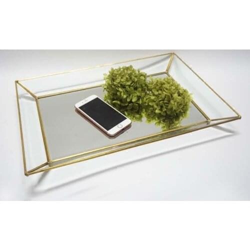 Glass box rectangular jewelry storage plate glass tray Wedding cake decoration