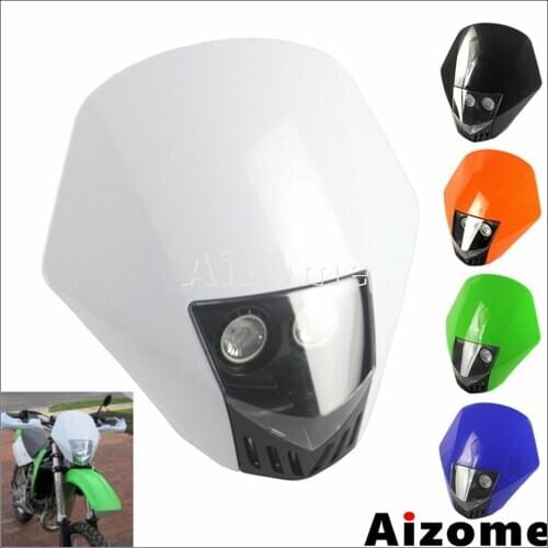 Enduro Motorcycle LED Light Dual Headlight Hi/Lo Beam Dirt Bike Supermoto Head Lights For Kawasaki Yamaha Suzuki Honda Ducati