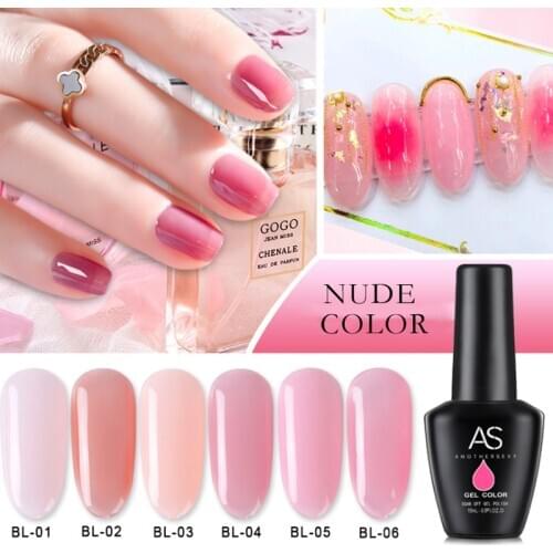Nude Color Gel Nail Polish 15ml Pink Jade Polished Colors Optional Long Lasting Paint Hybrid Nail Base UV LED Gel Builder Pink