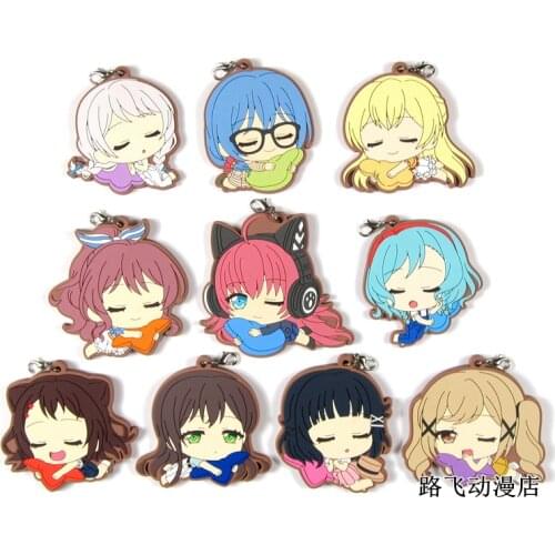 BanG Dream! Japanese anime figure rubber Silicone mobile phone charms/keychain