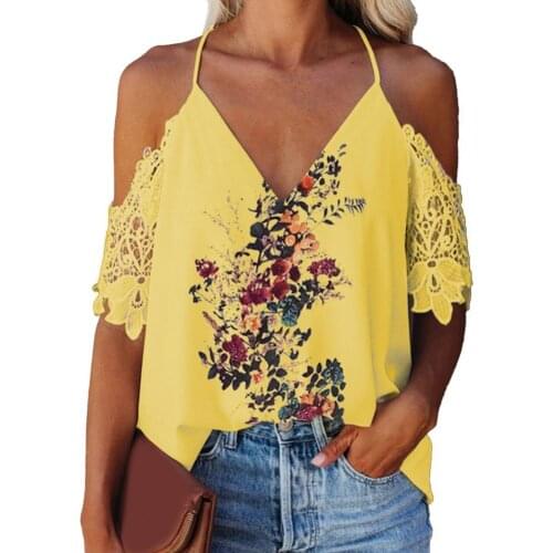Women Blouse Floral Print All-match Breathable Women Short Sleeve T-shirt Tops for Daily Wear