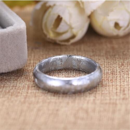 Genuine Natural Gibeon Meteorite For Women Men Party Ring Size 5-10 Fashion Silver Plated Ring Drop Shipping AAAAA