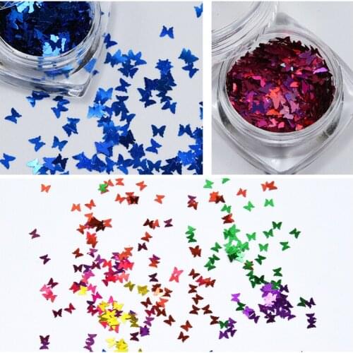 1pcs (3ml Jar) Nail Holographic Flakes Sequins 12-Color (Gold/Silver......) Chunky Ultra-thin Flake Nail Art Glitter Laser Flake