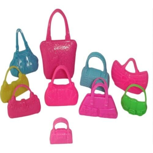 10pcs 11.42inch/29 cm Miniature Fashion Shoulder Bag 11.42inch/29 cm Dolls Accessory Handbags Random Color Girl Birthday Gift