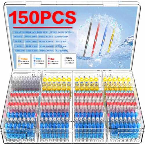 150/120PCS Seal Waterproof welding heat shrinkable wire connector soldering sleeve wire terminal kit marine insulation