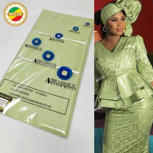 2021 160 CM XL Fragrance Bazin Riche Fabric With Good Smelling Basin Riche Brocade For Africa Women Dresses Laces Fabric