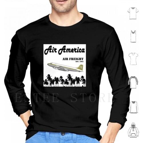 Air America-The CiaS Very Own Hoodie Long Sleeve Air America Air America Cia Spies Coverup Transportation Aviation Pilot