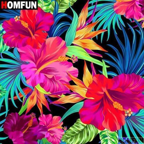 HOMFUN Full Square/Round Drill 5D DIY Diamond Painting "Flower painting" 3D Diamond Embroidery Cross Stitch Home Decor A18722