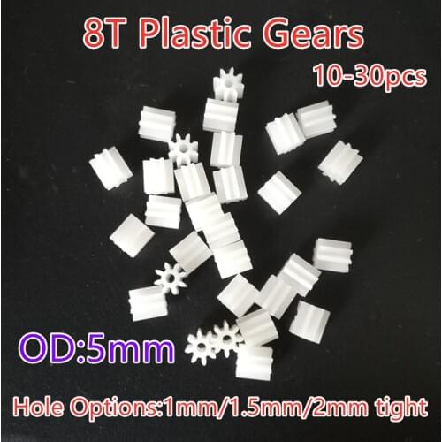 Free Shipping 8 Teeth 0.5M Pinion Gear 81A 81.5A 082A Toy Helical Spare Parts Model DIY Plastic Gears Hole 0.9mm-1.9mm