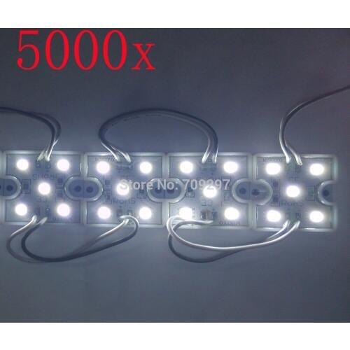 FREE DHL 5000pcs/lot white/warm white/red/blue/green 1.25W DC12V 5LED waterproof 5050 LED Module,advertising/billboard light