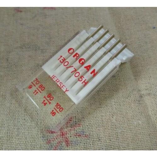 Domestic sewing part sewing needles jersey needle 130/705H medium ball point needle for general knitted fabrics (1pack=5pcs)