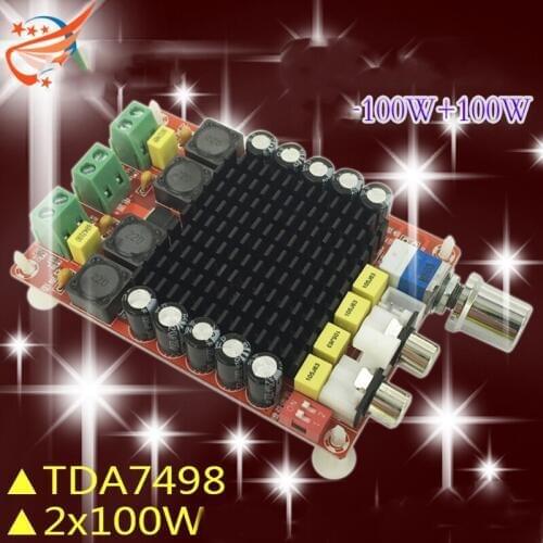 KYYSLB 2*100w High-power Digital Amplifier Board XH-M510 TDA7498 Class-D Car Amplifier Board DC 14 -34 V