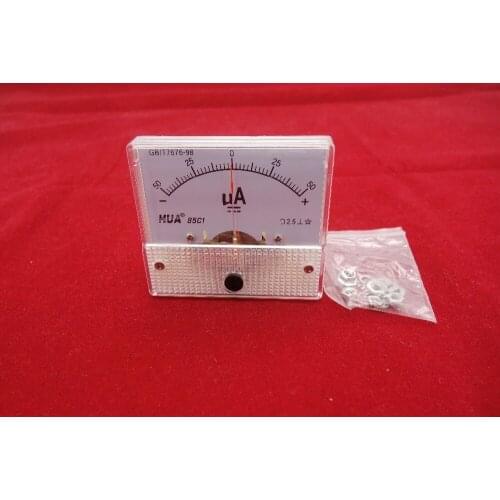 DC Minus Zero Plus -50uA-+50uA Analog 85C1 56*64MM Analogue Ammeter AMP Panel meter