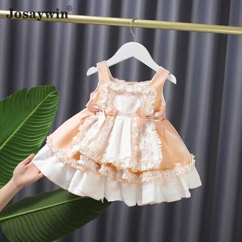 Kids Dress for Girls Baby Party Lolita Style Girls Dress Sleeveless Patchwork Wedding Dress Girl Ball Gown Princess Vestidos